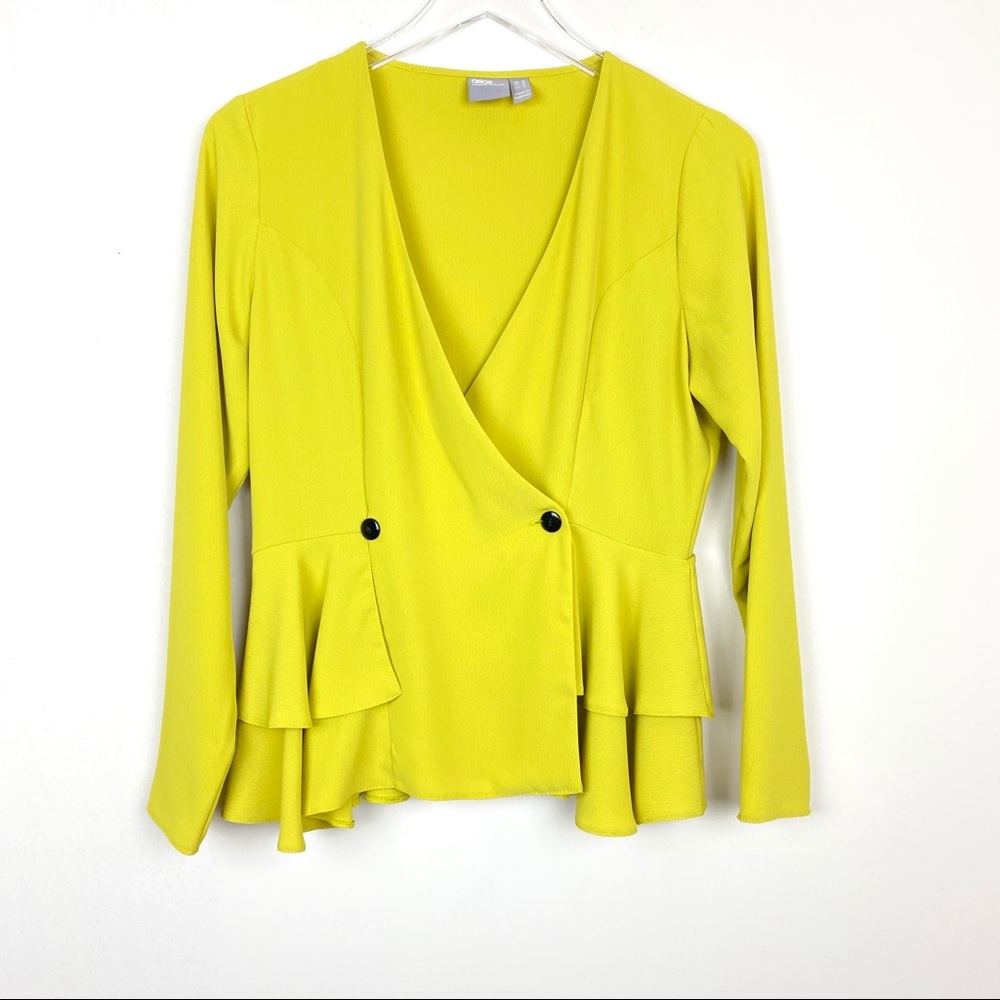 Asos Design Neon Tux Top With Button Detail - image 3